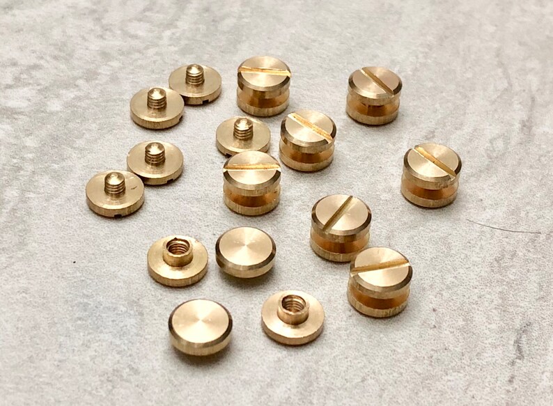 High Quality Binding Chicago Screws Set of 12 Male Female Gold Brass