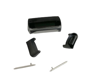 Adaptadores de acero inoxidable negro para conectores de correa Fitbit Charge 5