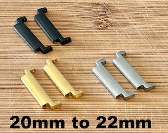 20mm to 22mm Stainless Steel Watch Band Converters – Gold, Silver, Black Strap Adapters