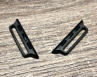 Black Apple Watch Band Connectors: Stainless Steel DIY Attachment Parts