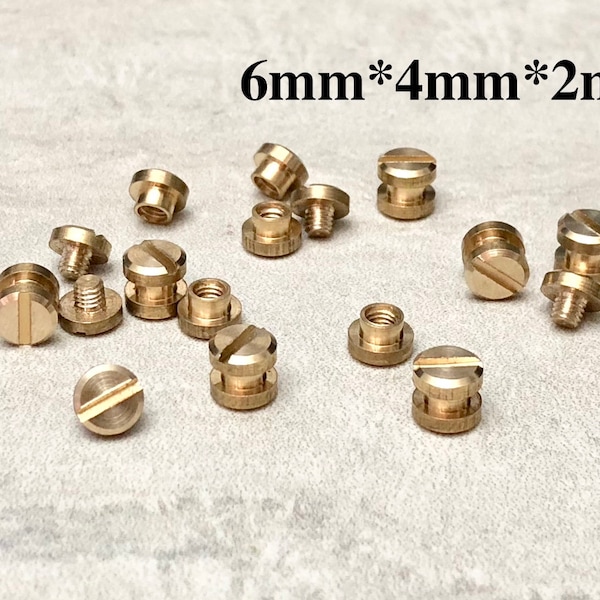 High Quality Binding Chicago Screw Rivets Sets of Male Female Gold Color Metal Screw Rivets DIY Jewelry Making Supply 6mm*4mm*2mm