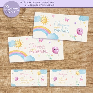 Set of 2 Godmother / Godfather Checkbooks | Instant download, print yourself