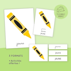 Cartes de nomenclatures, style Montessori, COULEURS | Téléchargement immédiat, à imprimer vous-même