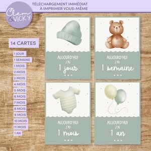Cartes Mois Bébé | Téléchargement immédiat, à imprimer vous-même