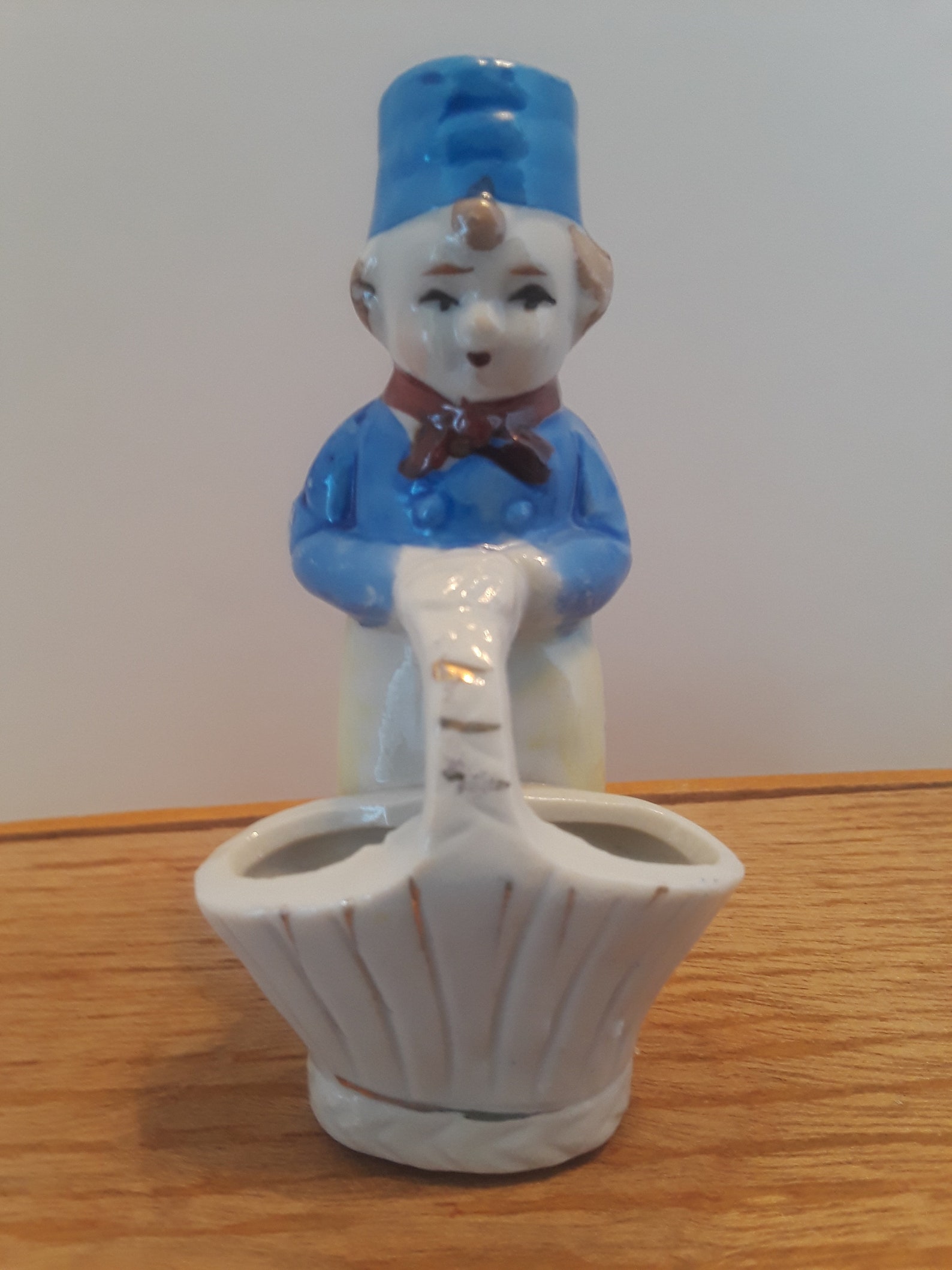 Buy Boy and Basket Toothpick Holder, Vintage Made in Japan Online in