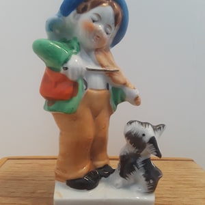 Gehannes jongen en hond, Vintage gemaakt in Japan