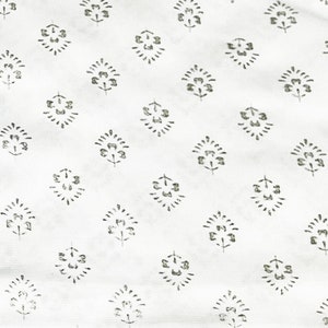 White Silver Metallic Foil Sheer Georgette Fabric - Indian Decorative Textile - Sale by Fabric Size - Lightweight , Motifs all over