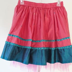 Saree Tutu Skirt Carrot Pink and Teal Blue Retro Skirt - Etsy