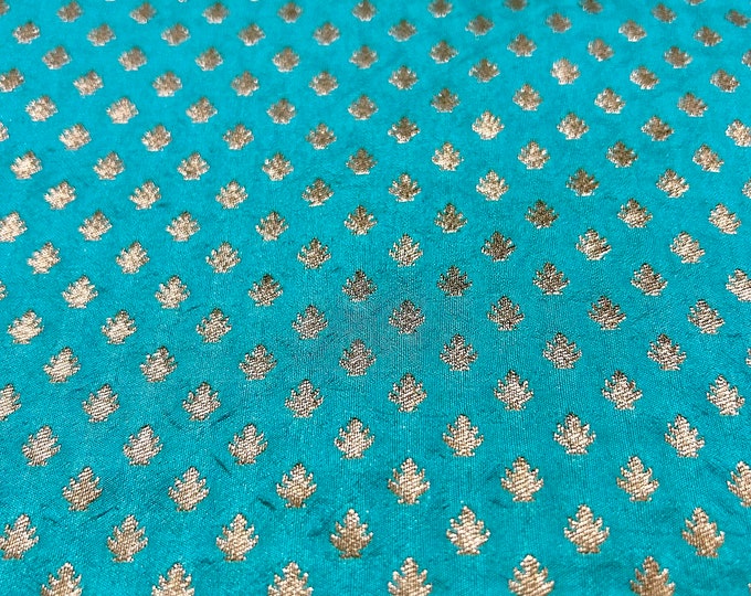 Turtle Green/Antique Gold Silk Brocade JV-1556/09 Fabric
