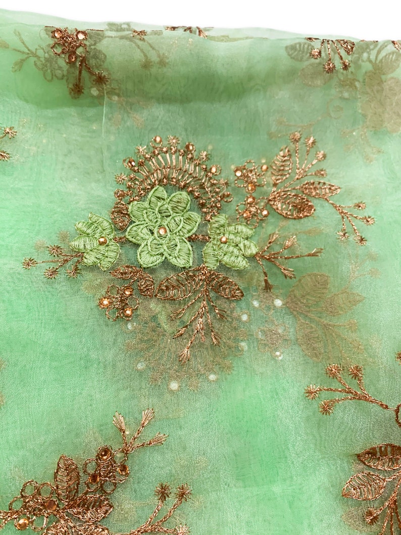 Indian Embroidered Fabrics Sale by Half a Yard Indian Etsy