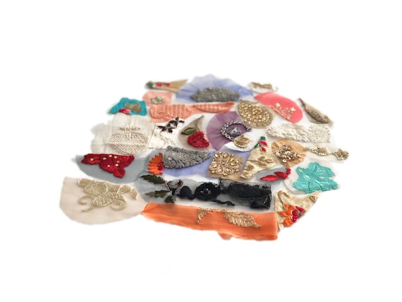 Microfragmentos de tela Restos de textiles indios Bolsa