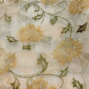 Embellished Sheer Indian Organdy Fabric - Lightweight See-thorough ...