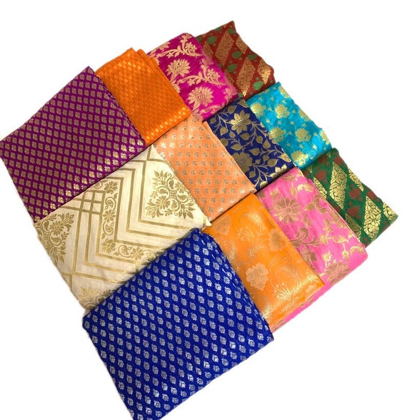 Sari Silk Fabric Fat Quarter and Smaller Cuts, Indian Recycled