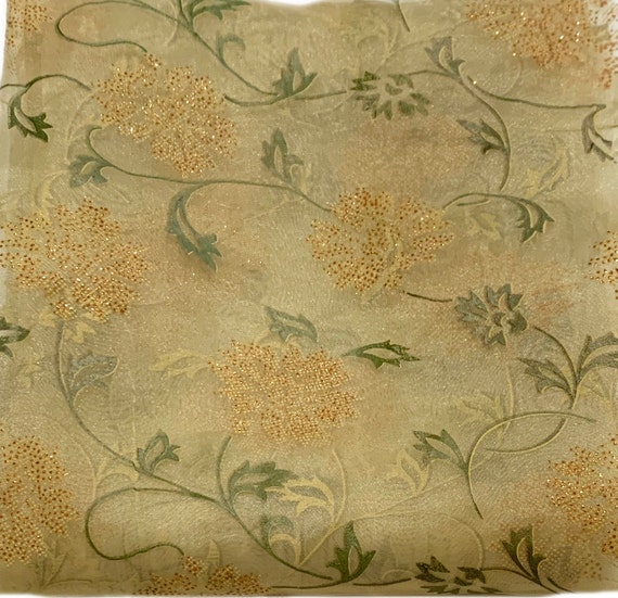 Embellished Sheer Indian Organdy Fabric Lightweight - Etsy