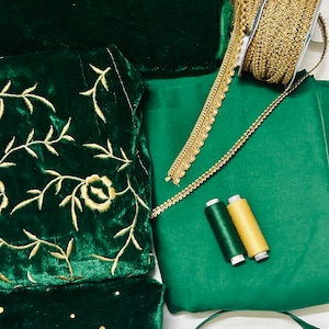 DIY Fiona Dress Costume Supply Kit : Craft Your Movie-Inspired Masterpiece with High-Quality Materials-Embroidered Velvet Fabric- Sewing Kit