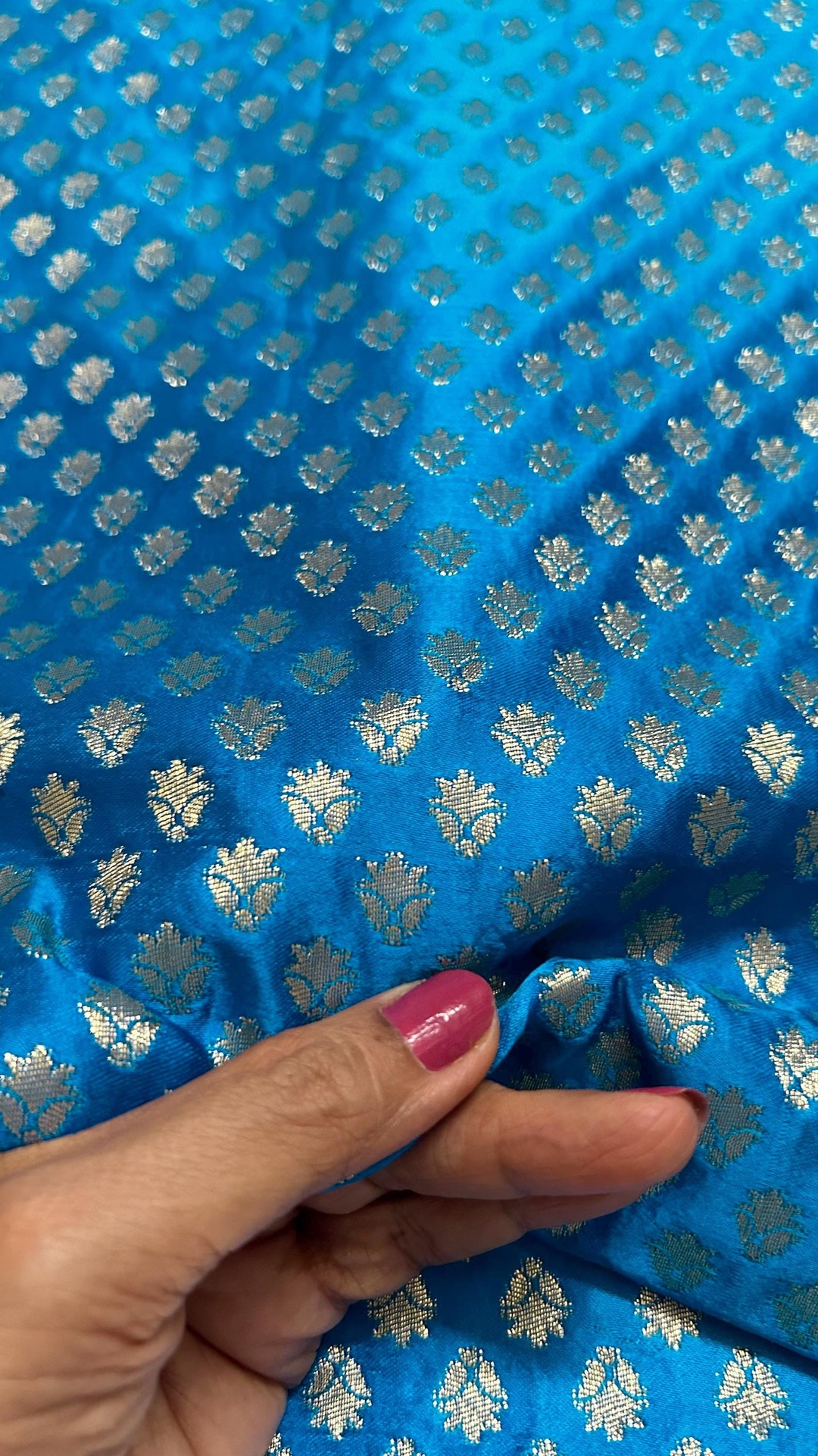 Sky Blue Silk Brocade 526 Fabric