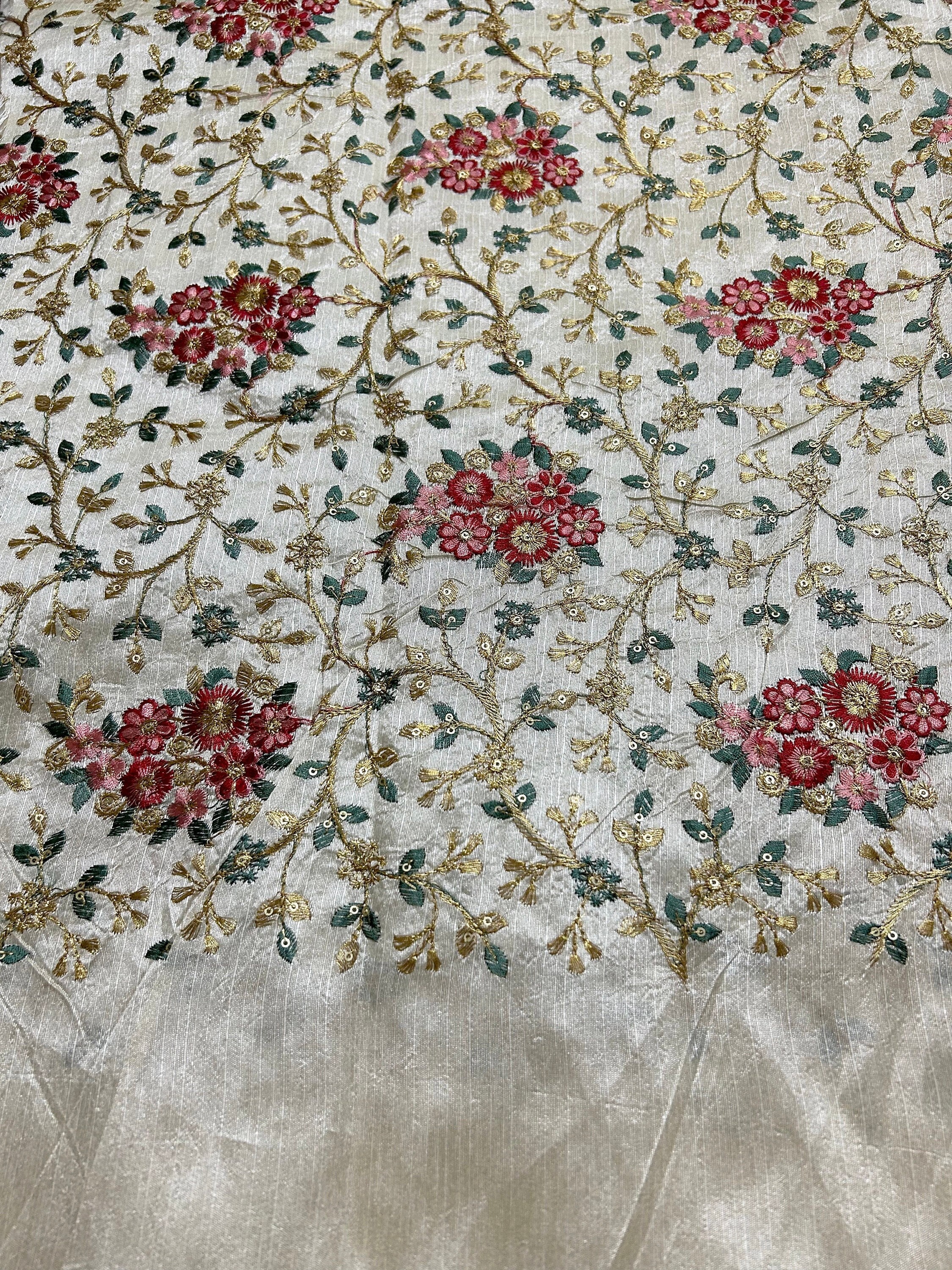 embroidered silk fabric for dresses Organza Silk Fabric Fully Flair Kali Pattern With Canvas Patta Attached Padded And Zipper Gown With Dupatta And Pant (261-Black-AFKB)