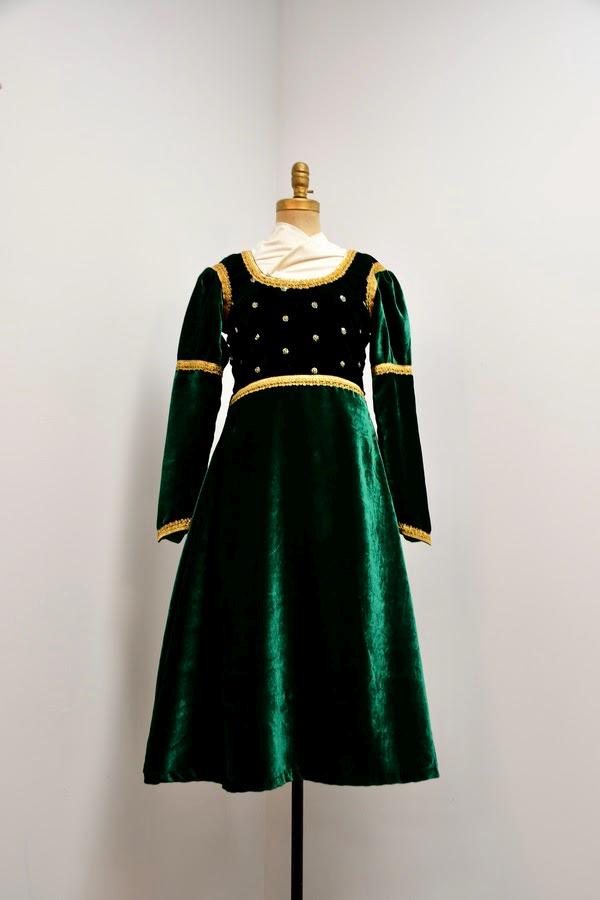 Green and Gold Velvet Dress - Etsy