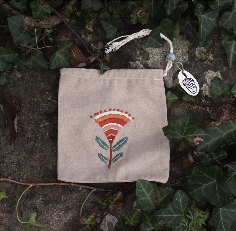 Embroidered Pouch Drawstring Bag Handmade Protection Pouch Embroidered Bag