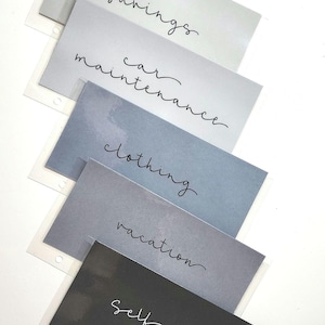 Laminierte anpassbare Bargeldumschläge | Handschriftlich |Gelocht| Persönlich | A6 Planer