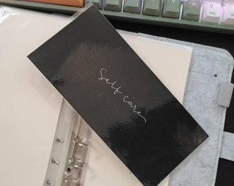 ラミネート加工のカスタマイズ可能な現金封筒 | 手書き | 穴あけ加工 | 個人用 | A6 プランナー