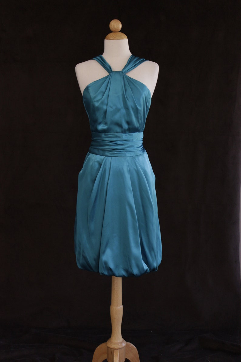 90s prom dress vintage 1990s dress turquoise blue halter | Etsy