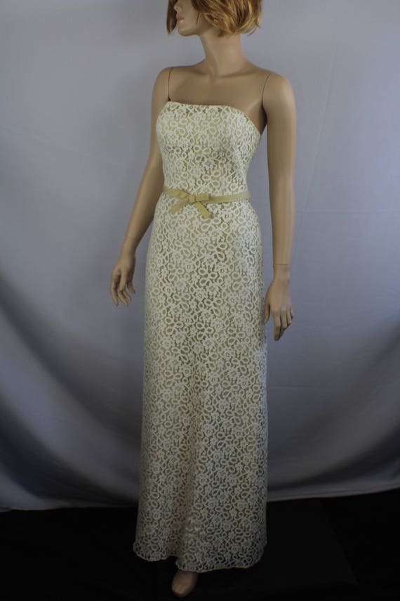 80s strapless prom dress