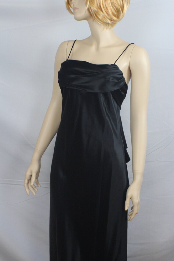 80s prom dress, vintage 1980s dress, black satin,