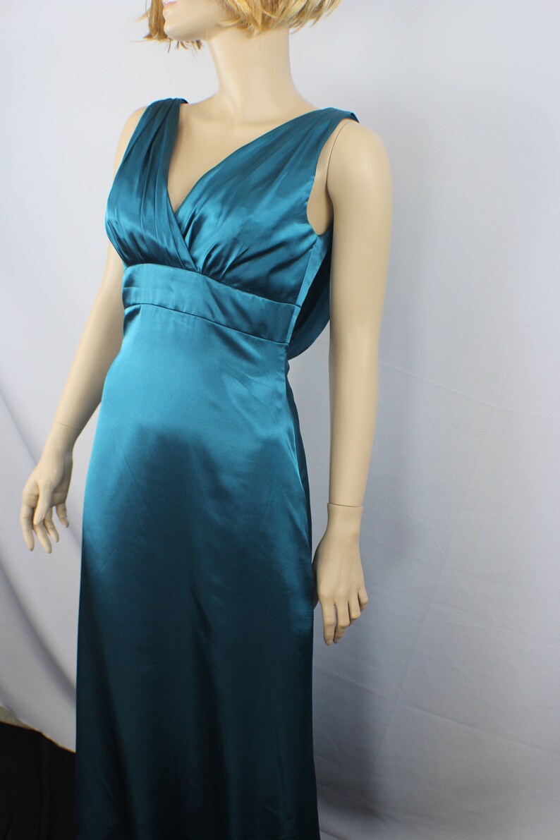 90s prom dress vintage 1990s dress turquoise blue satin | Etsy