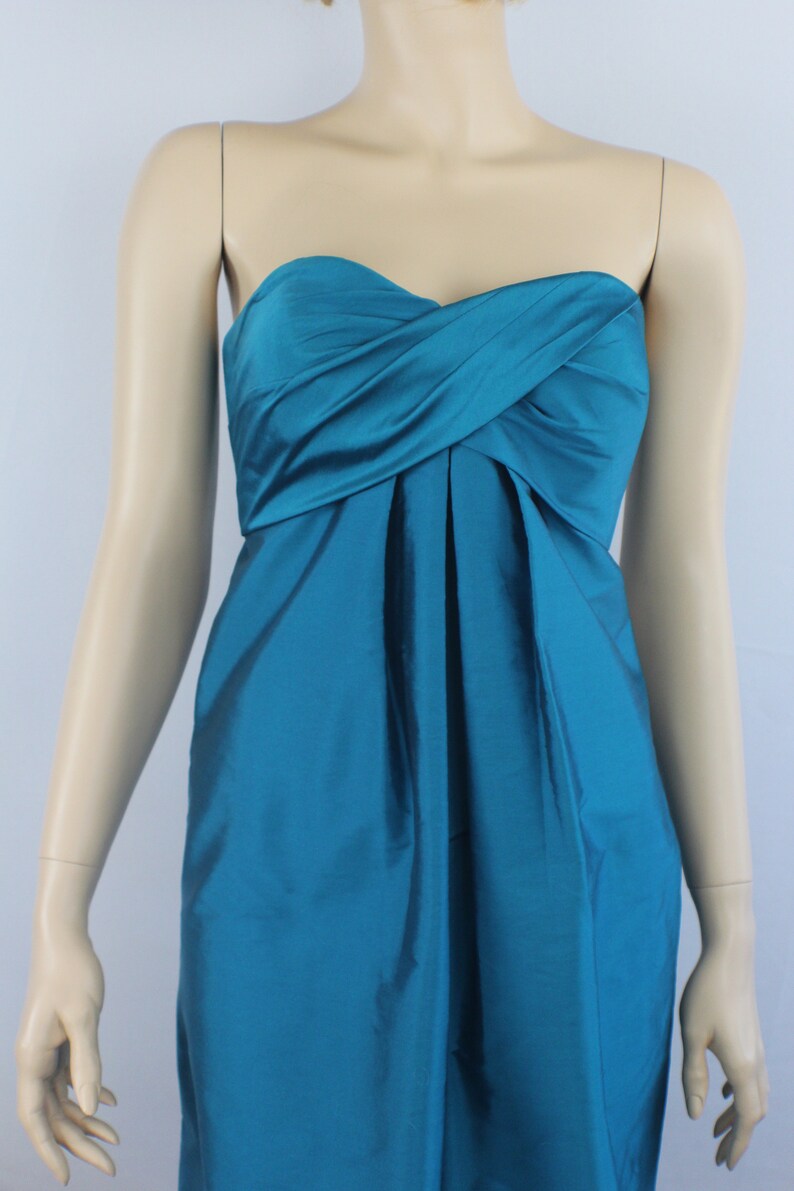 90s prom dress vintage 1990s dress turquoise blue strapless | Etsy