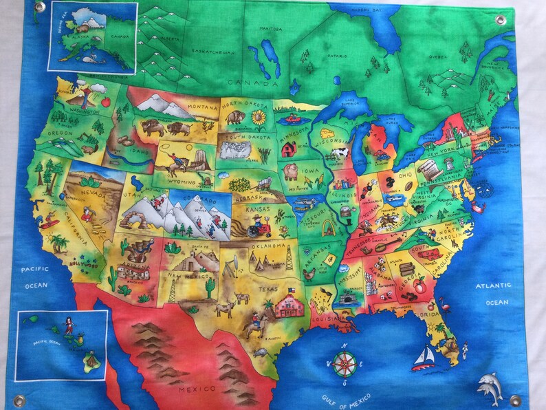 United States of America Map Tapestry USA Wall Art  Etsy