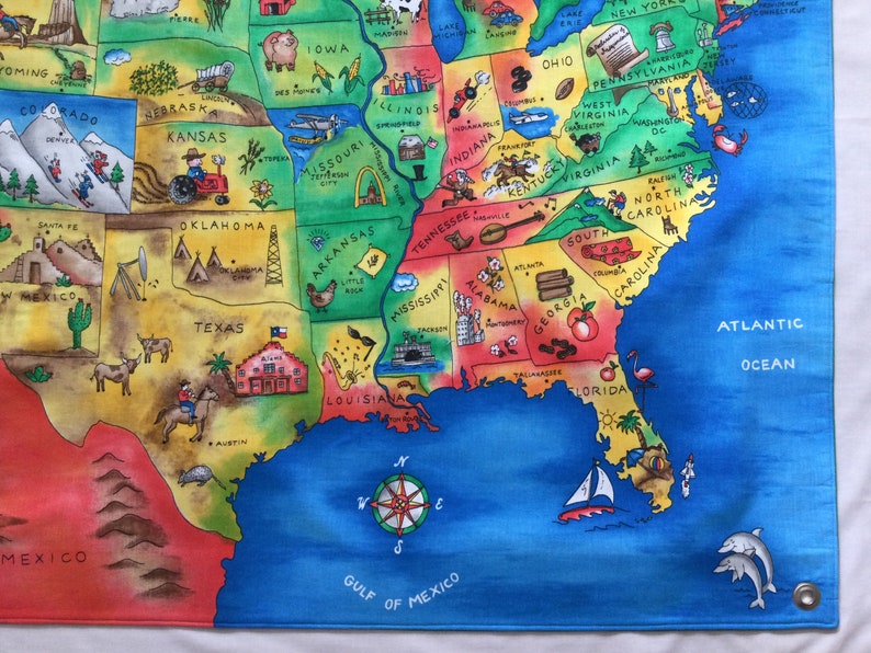 United States of America Map Tapestry USA Wall Art  Etsy