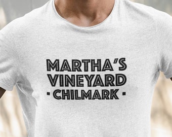 Martha's Vineyard Short-Sleeve T-Shirt, Chilmark Tee, Relaxed Fit Gym Clothing, Cape Cod Crew Neck, Cape Lover Present