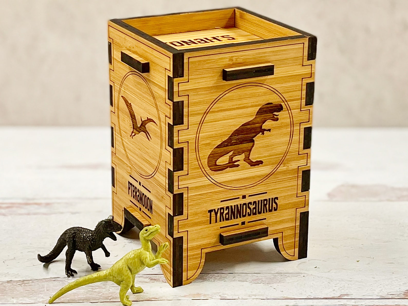 Personalized Boy's Dinosaur Piggy Bank Kids TRex Wooden Etsy