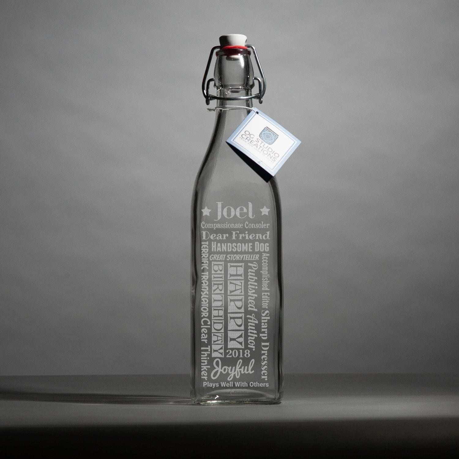 Word Phrase Gift Custom Etched Water Bottle Engraved Swing Etsy