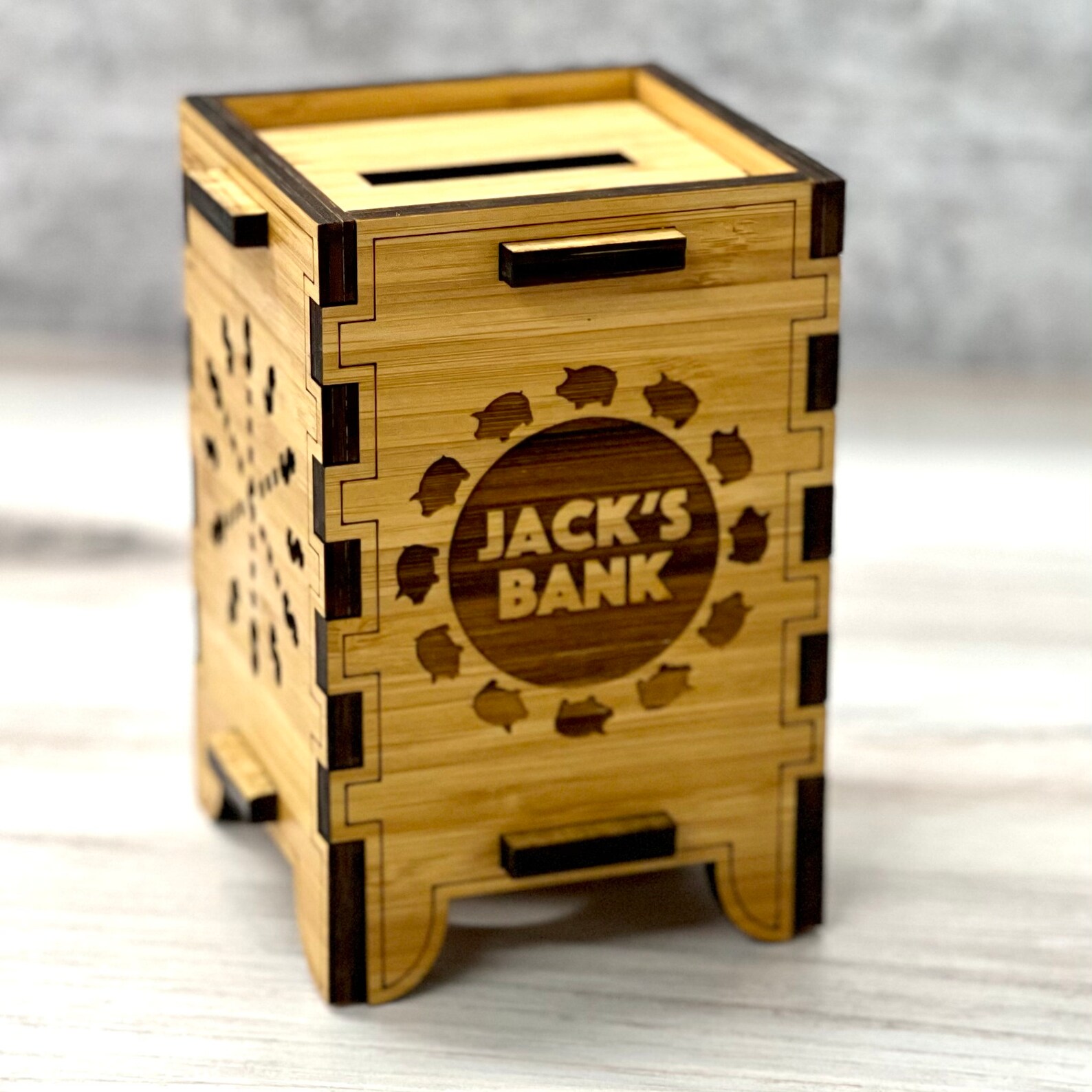 Personalized Piggy Banks for Boys Adult Wooden Coin Bank Etsy