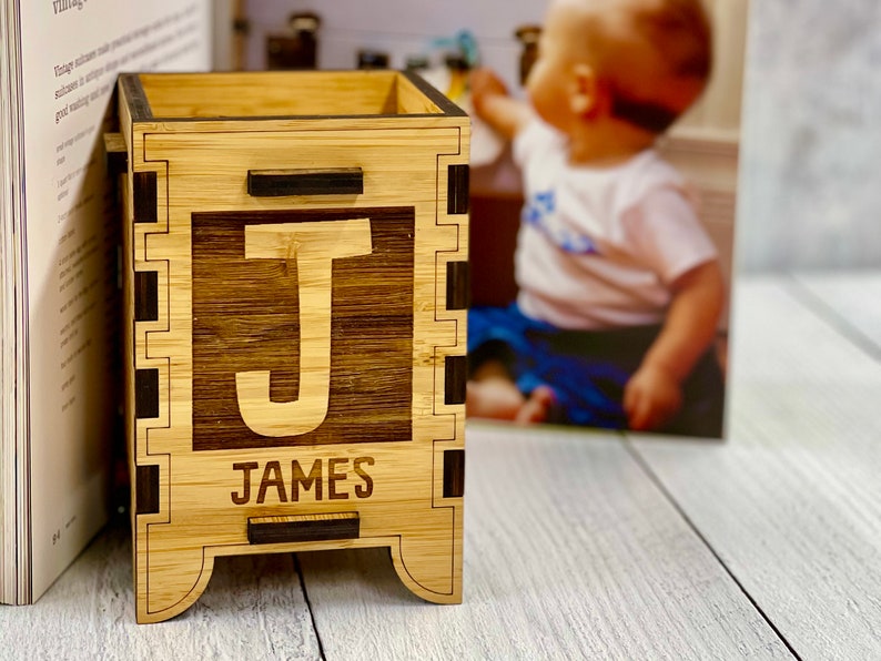 Letter Piggy Bank For Kids Wooden Coin Bank Piggy Banks Etsy