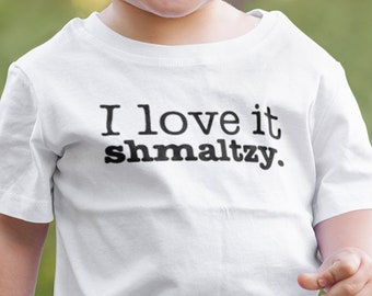 Schmaltzy, Short-Sleeve Infant Tshirt, Funny Yiddish Baby Tee, Fun Jewish Phrase Infant Clothing, Jewish Baby Shower Gift, Newborn Presen