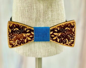wood bow tie, floral bow tie, husband gift, wooden bow tie, wooden bowtie, handmade bow ties, mens bowties, mens bow ties, bow ties for men