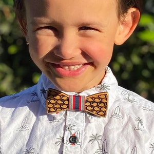 Starfish Handmade Bamboo Wooden Bow Tie, Under the Sea Boys Neckwear, Fun Nautical Mens Fashion Accessory, Vineyard Vines Inspired Bow Tie image 3