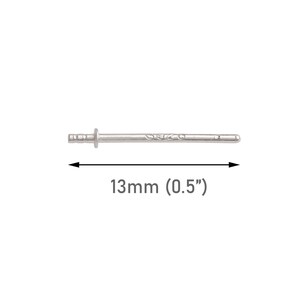 May include: Silver earring post measuring 13mm (0.5 inches) in length.