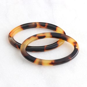 4 ovale Acryl Anhänger 33mm, Schildpatt Schmuck Versorgung, große ovale Kreise, ovale Creolen, Kunststoff Schildkröte Links Ring Flach Oval VG004-33-TT