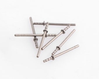 20pcs Earring Posts for Hoops, Hypoallergenic Titanium Steel, Silver Earring Findings with Insertable Tip, 12mm x 0.6mm, EAR078-13-MSS