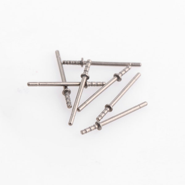 20pcs Earring Posts for Hoops, Hypoallergenic Titanium Steel, Silver Earring Findings with Insertable Tip, 12mm x 0.6mm, EAR078-13-MSS