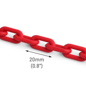 May include: Red plastic chain with a link size of 0.8 inches (20 mm).