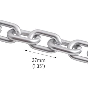 1ft Matte Silver Acrylic Chain Links, 27 x 16mm, Satin Finish, Metallic, Bracelet and Necklace Making, Designer Jewelry Craft, CH345-27-SV02