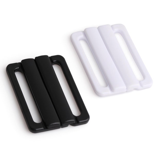 4 Large Plastic Front Closures, Fits 1-5/16" Inch (34mm), For Swimsuits, Bikini Tops and Bra Hardware, Sewing Notions, Choose Black or White
