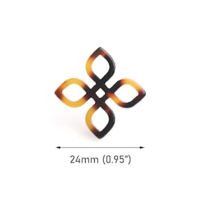 4 Celtic Flower Charms, 24mm, Four Cardinal Directions of North South East West, Infinity Knot Connectors, Simple Earring Links, XY043-24-TT