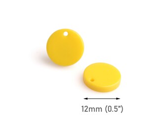10mm Square Mixed Yellow color Post Earring AT0055-YW Acrylic supplies Hole in middle 2 Pieces earring supplies Acetate earring