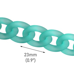 1ft Frosted Jade Green Plastic Chain Links, 23 x 17mm, Matte Chain, Chunky Acrylic Sunglasses Chain, Lucite Mask Chain Holder, CH205-23-GN29